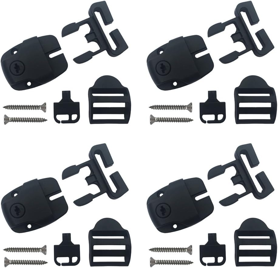 4 Set Spa Hot Tub Cover Broken Latch Repair Kit have Slot - Style 1, Black