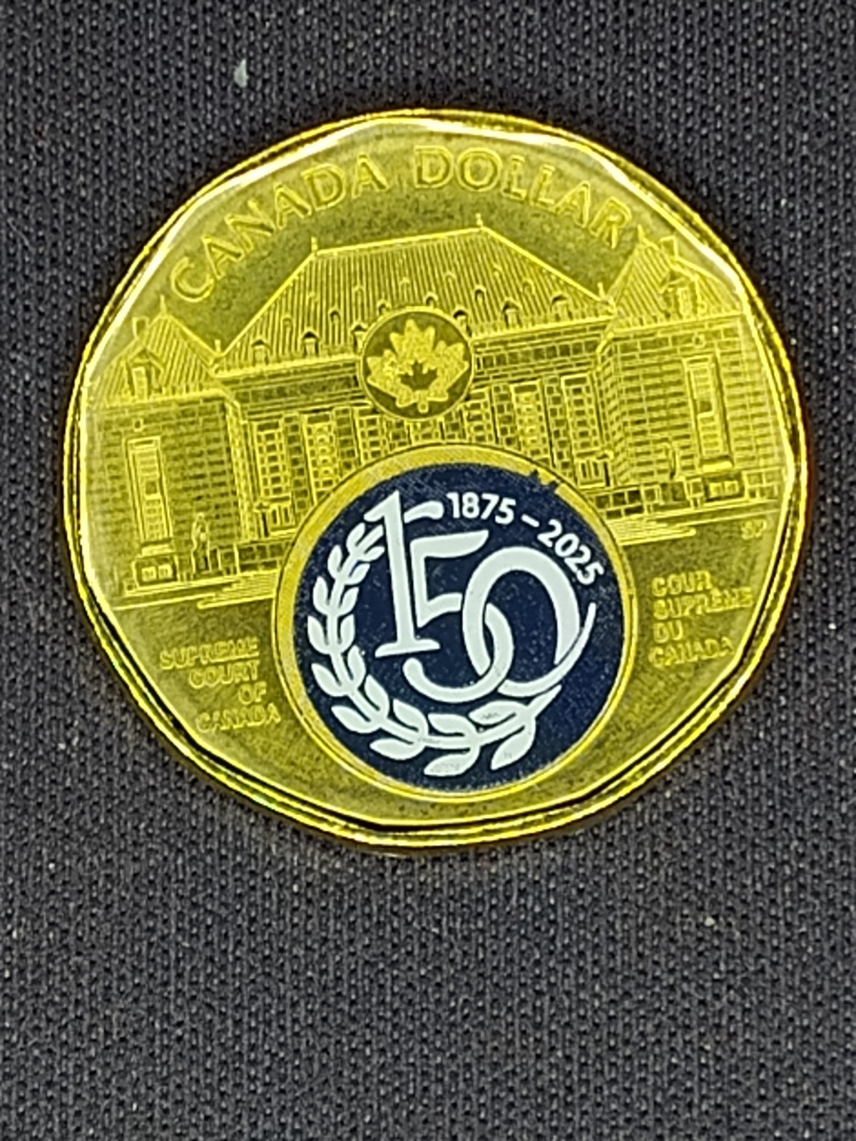 2025 Canada Supreme Court of Canada Colorized 1 dollar Coin