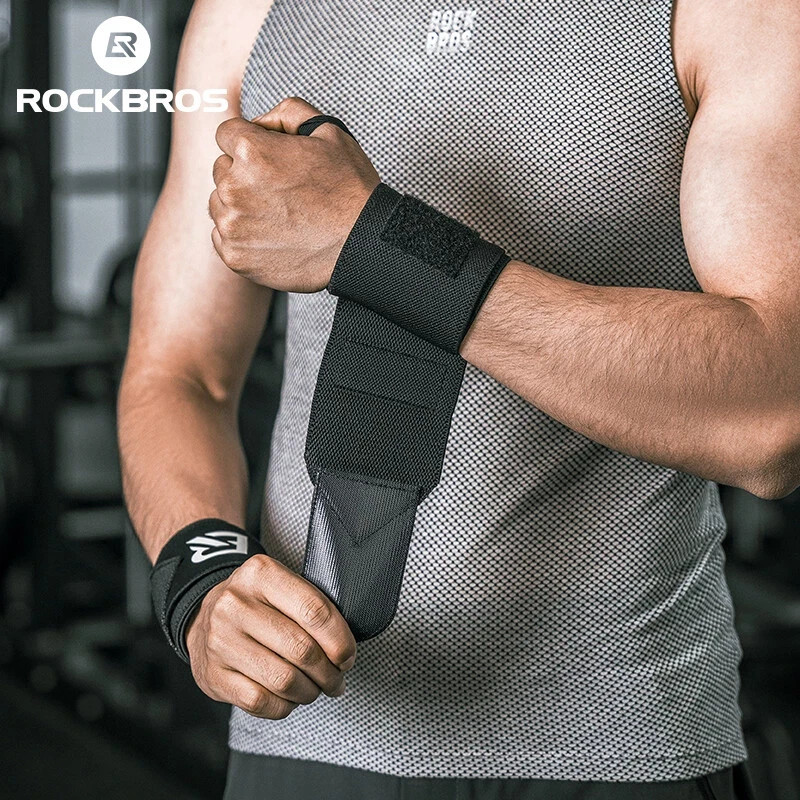 New ROCKBROS Sports Fitness Wrist Brace Wrap Wristband Adjustable Support Black