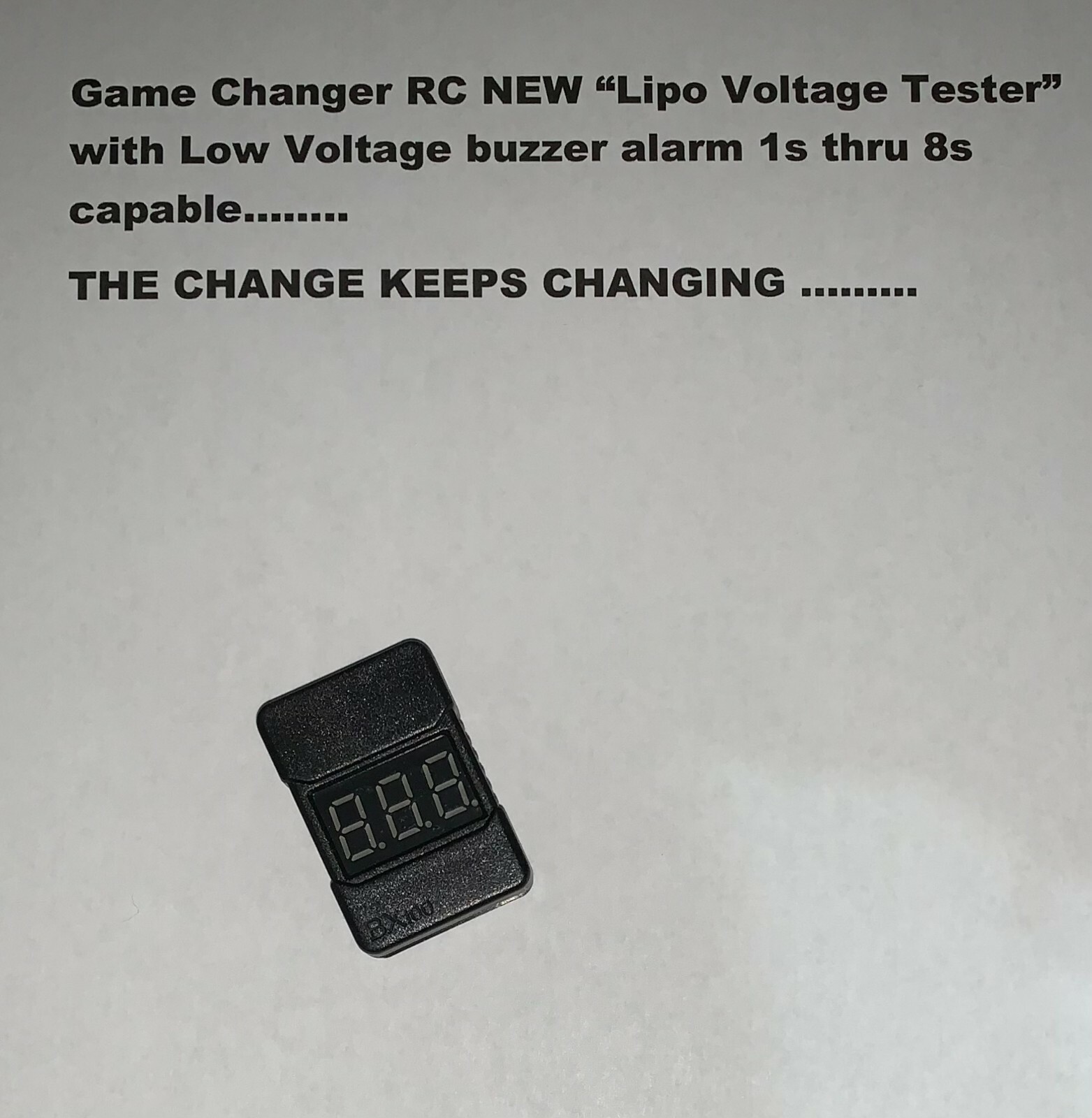 GCRC NEW "Lipo Voltage Tester" With Low Voltage Buzzer Alarm