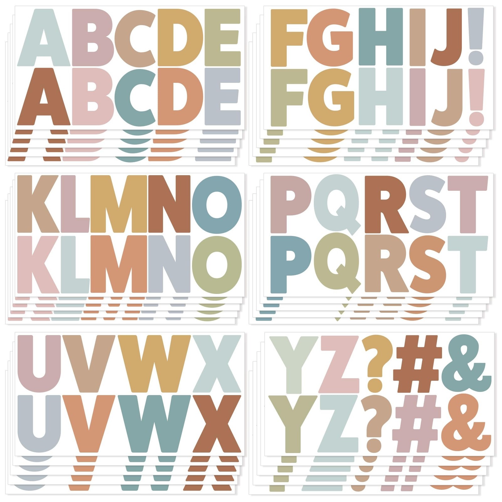 30 Sheets Letter Stickers 300 Pcs Large Bulletin Board Letters Set for Boho C...