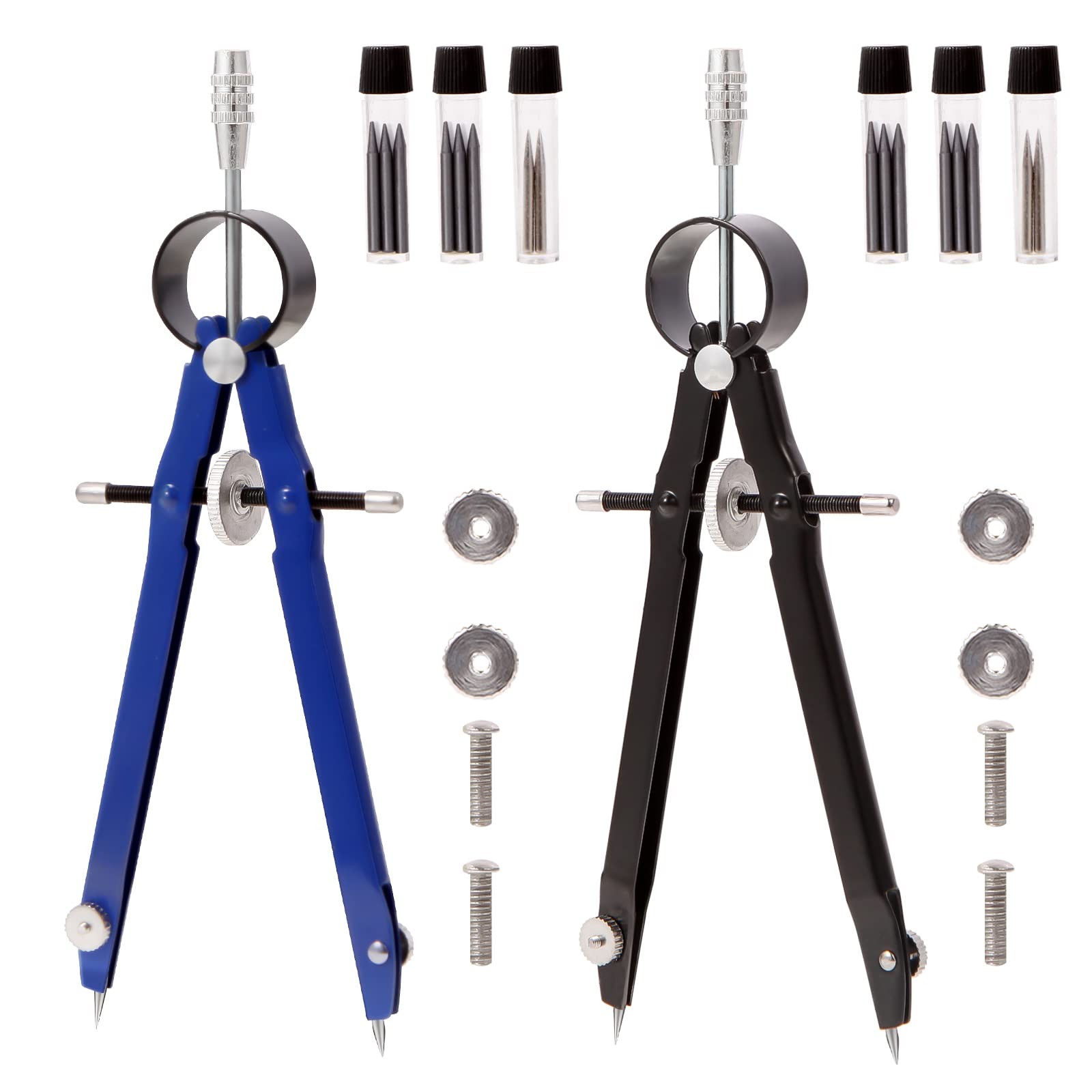 2pcs Compass for Geometry, Professional Drawing Compass,Metal Compass,...