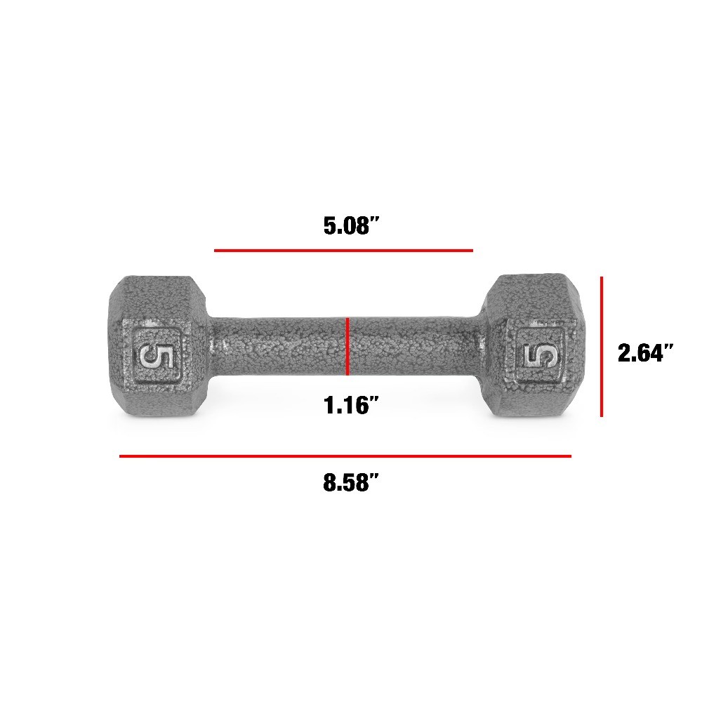 CAP Barbell 5lb Cast Iron Hex Dumbbell, Single