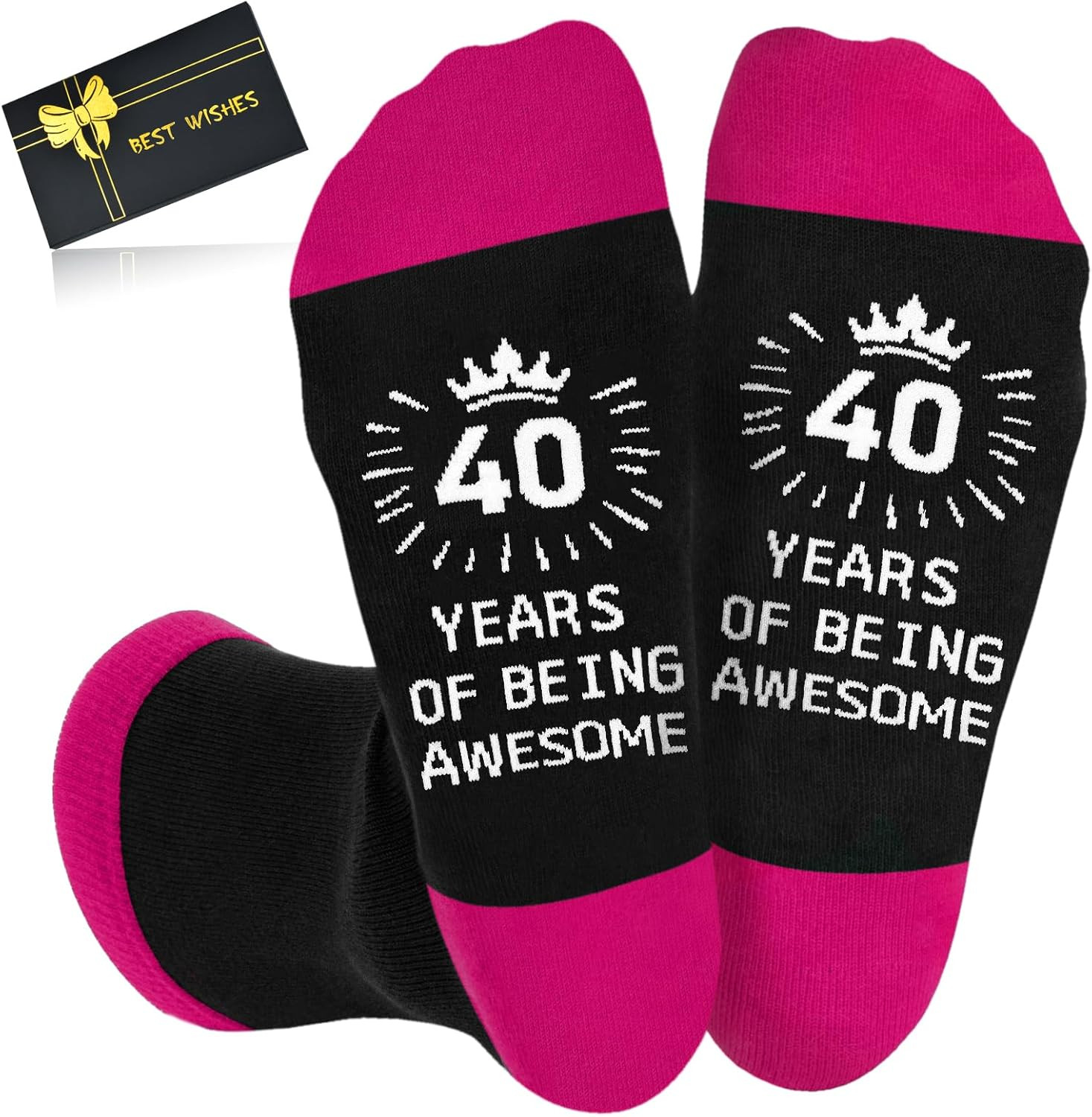 Birthday Gift for Women 40Th & 50Th Funny Crew Socks - Birthday Gifts for Her, G