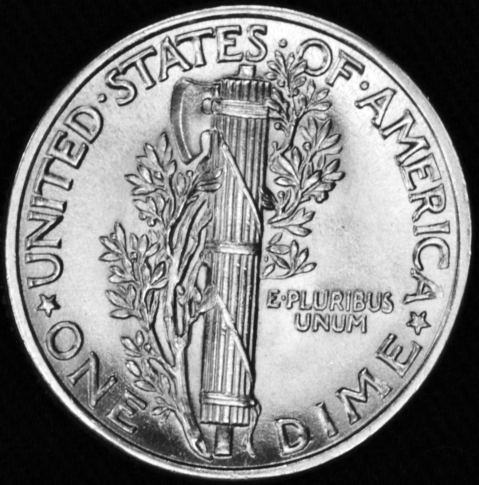 1941-p Mercury Dime. 100% Full Separated Horizontal Bands. BU (Inventory A)