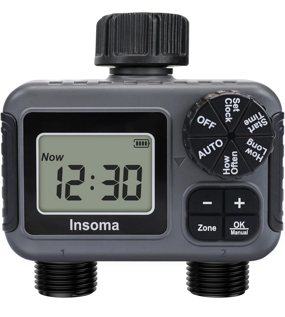 Insoma Outdoor Programmable Garden Water Hose Sprinkler Timer Controller 2 Zone