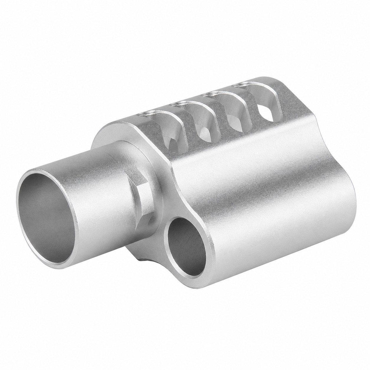 SILVER Muzzle Brake Compensator Fits 1911 .45 ACP Full Size , B Style
