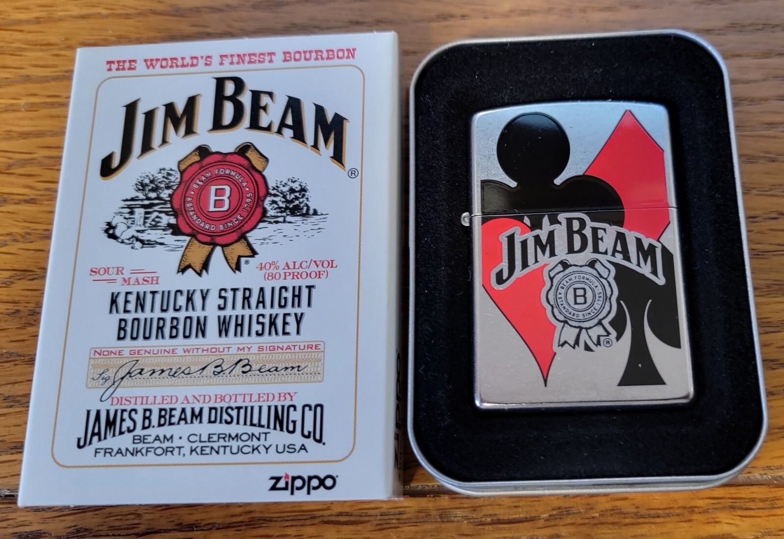 Zippo 24054 Jim Beam Cards on Street Chrome New in Original Box Retired 2006