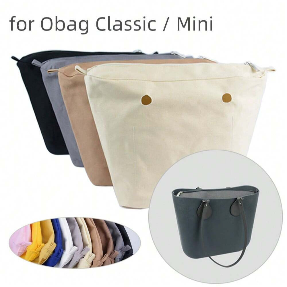 New Classic Mini O Bag Canvas Organizer Insert Zipper Pocket for Obag