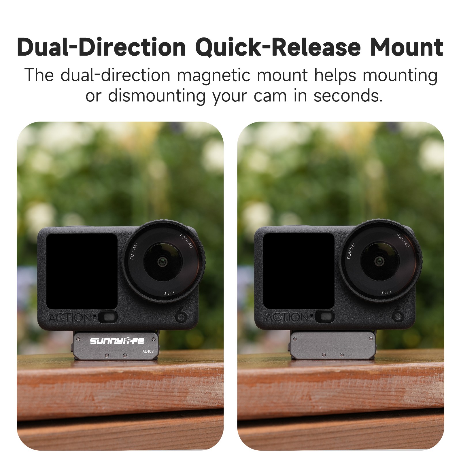 Magnetic Quick Release Mount Adapter For DJI Osmo Nano/Action 6 Camera Accessory