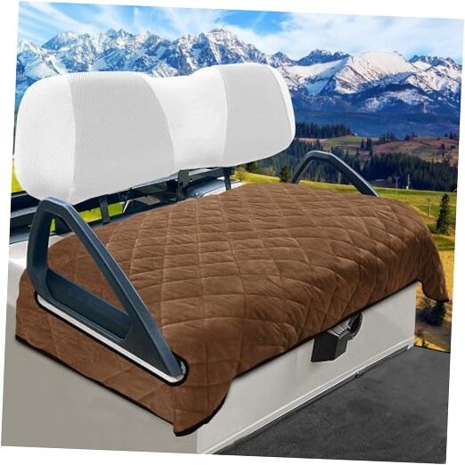 Golf Cart Seat Covers, Golf Cart Seat Towel Blanket, Short Plush Dark Brown