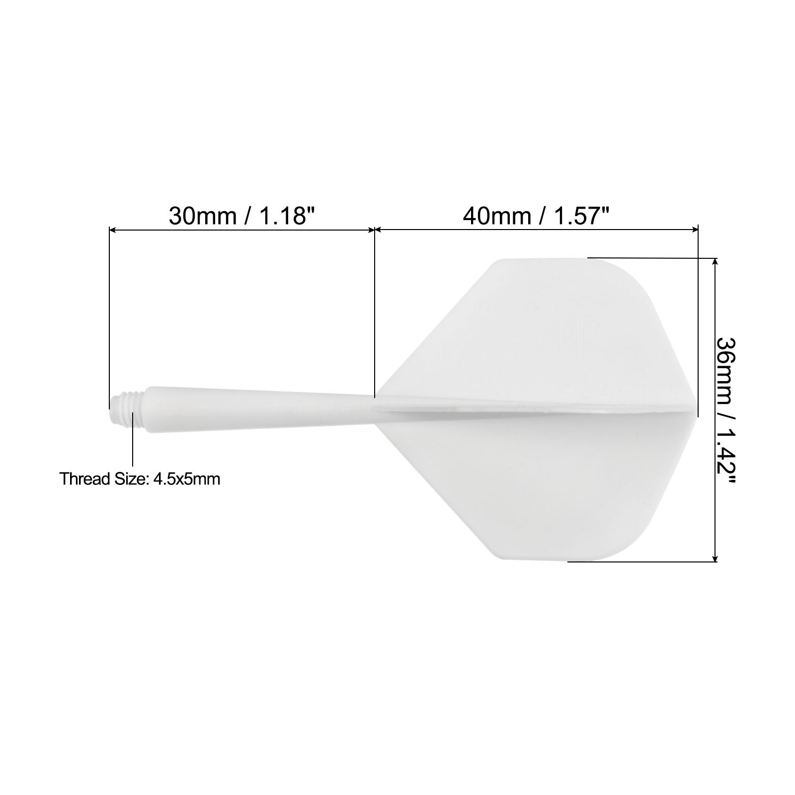 Integrated Dart Shaft & Flights, 12 Pack Plastic Dart Flight Set, White