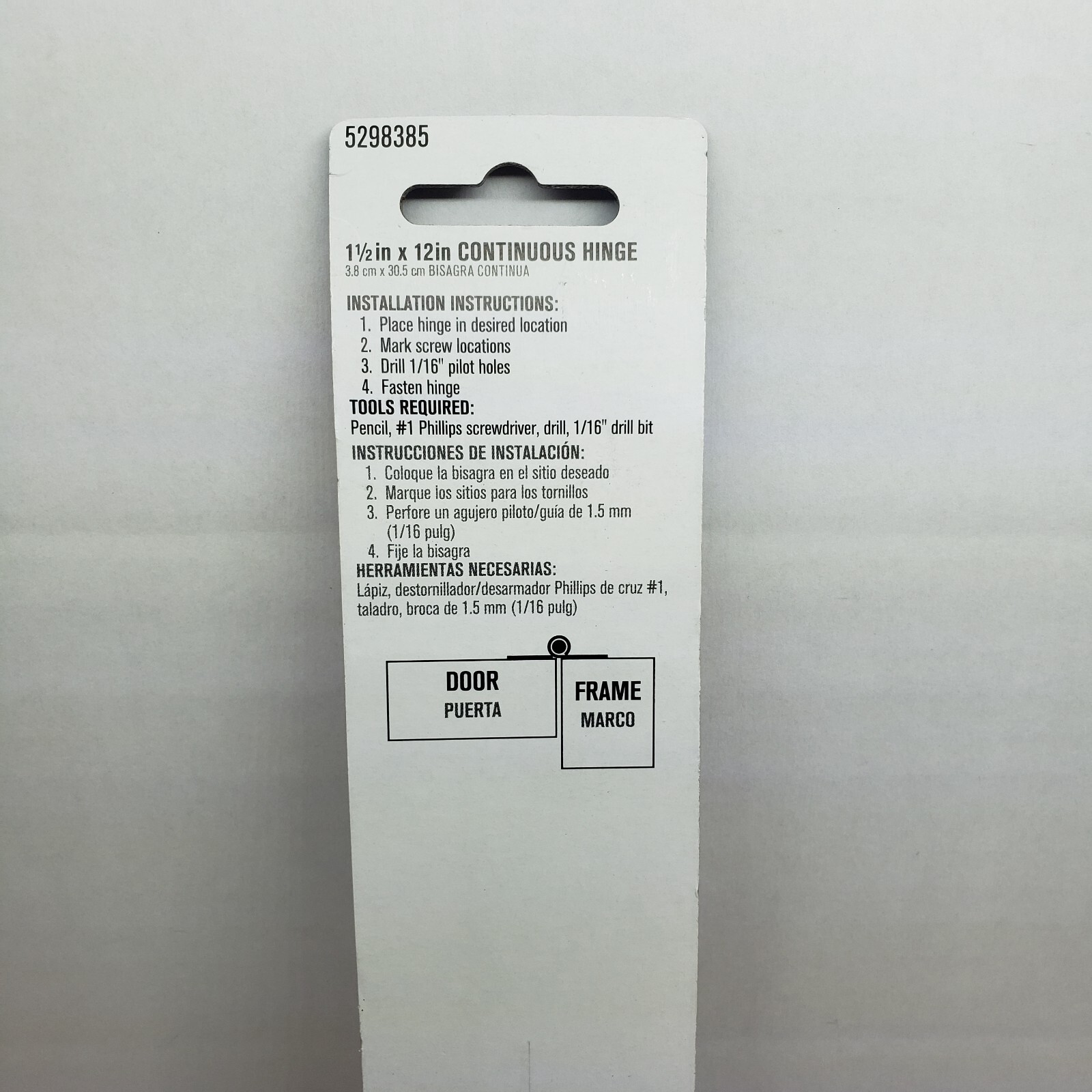ACE Continuous Hinge Nickel 1-1/2" x 12" #5298385