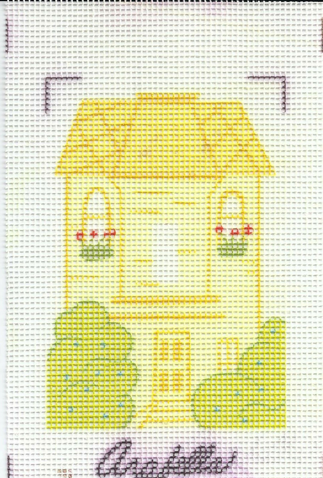 Arabella Needlepoint Printed 2 Story House Design 14 Mesh White Canvas
