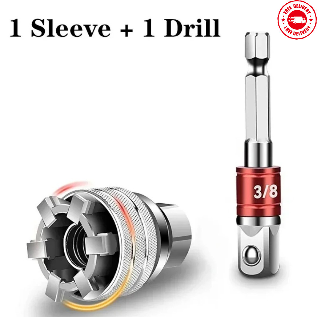 10-19mm Universal Socket Tool Adjustable Multifunction Wrench Sleeve Adapter Kit