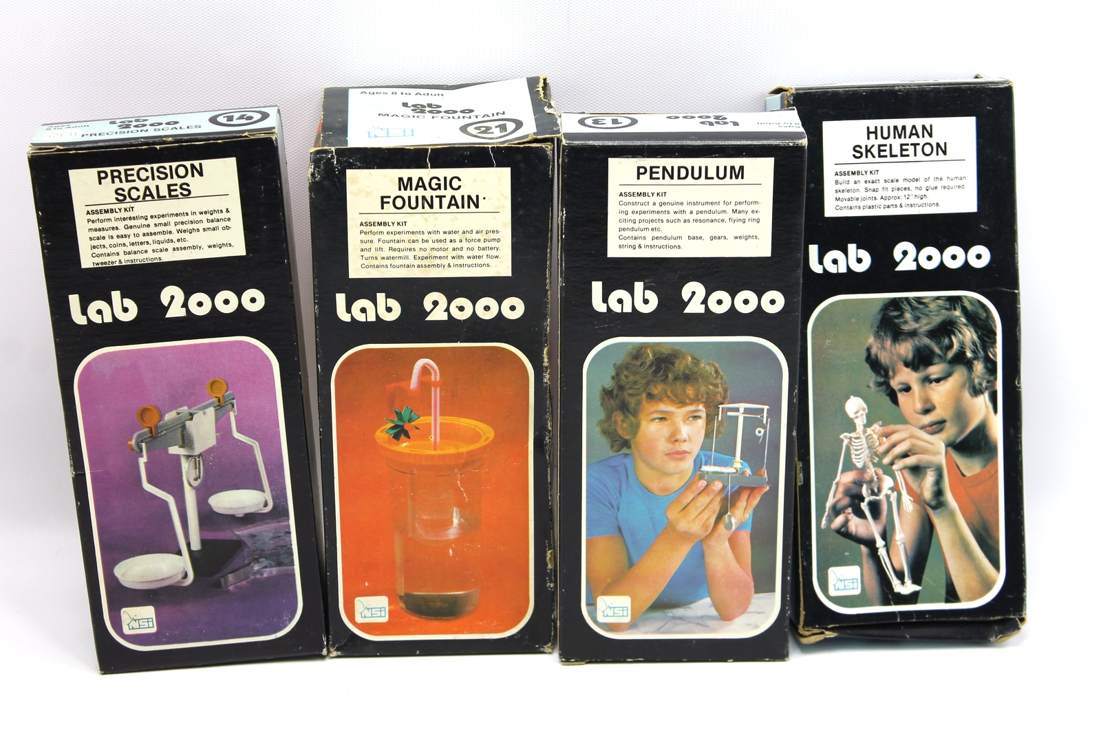 Vintage Lab 2000 Natural Science Ind Science Kit Lot Skeleton Scales Pendulum