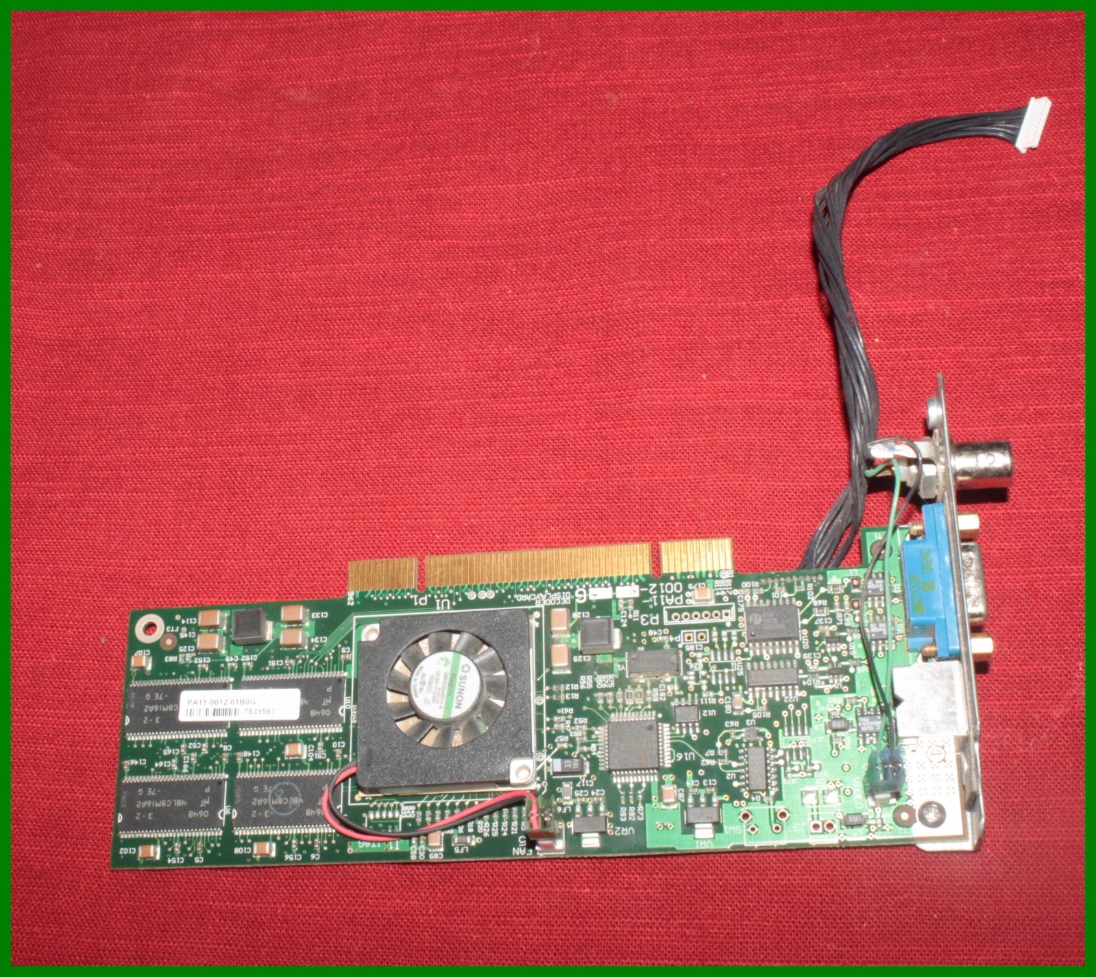Original Pelco PA11-0012 PCI VGA Video Card w/Cable for VCD5001 Video Decoder
