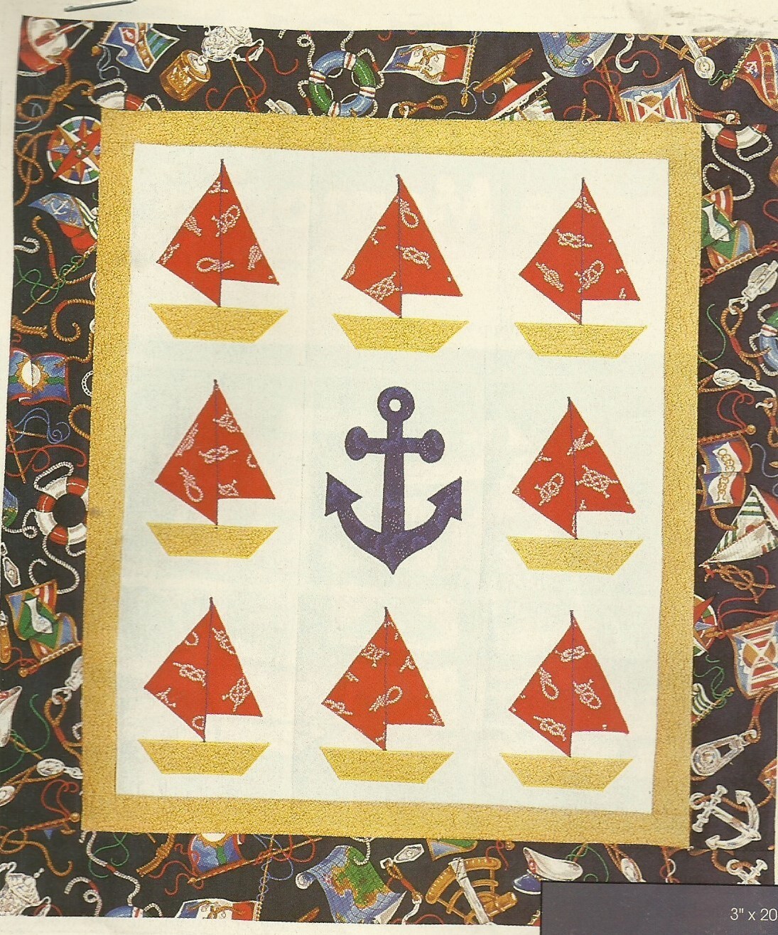 E0151  CAPETOWN REGATTA WALLHANGING QUILT PATTERN/INSTRUCTIONS