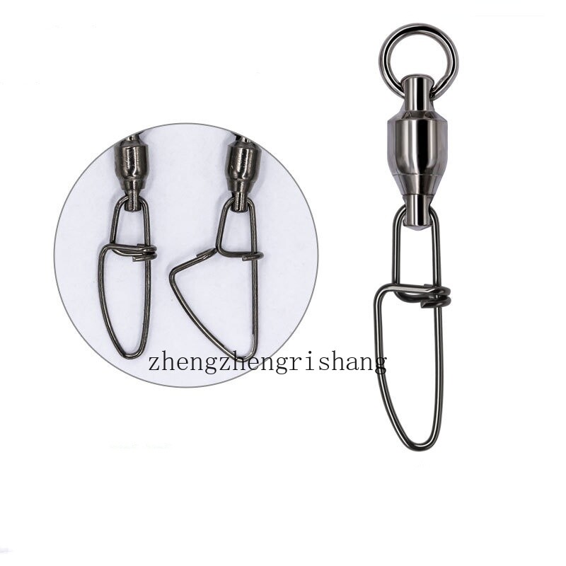 50Pc Copper+Stainless steel Ball Bearing Fishing Snaps Swivels Fishing Connector