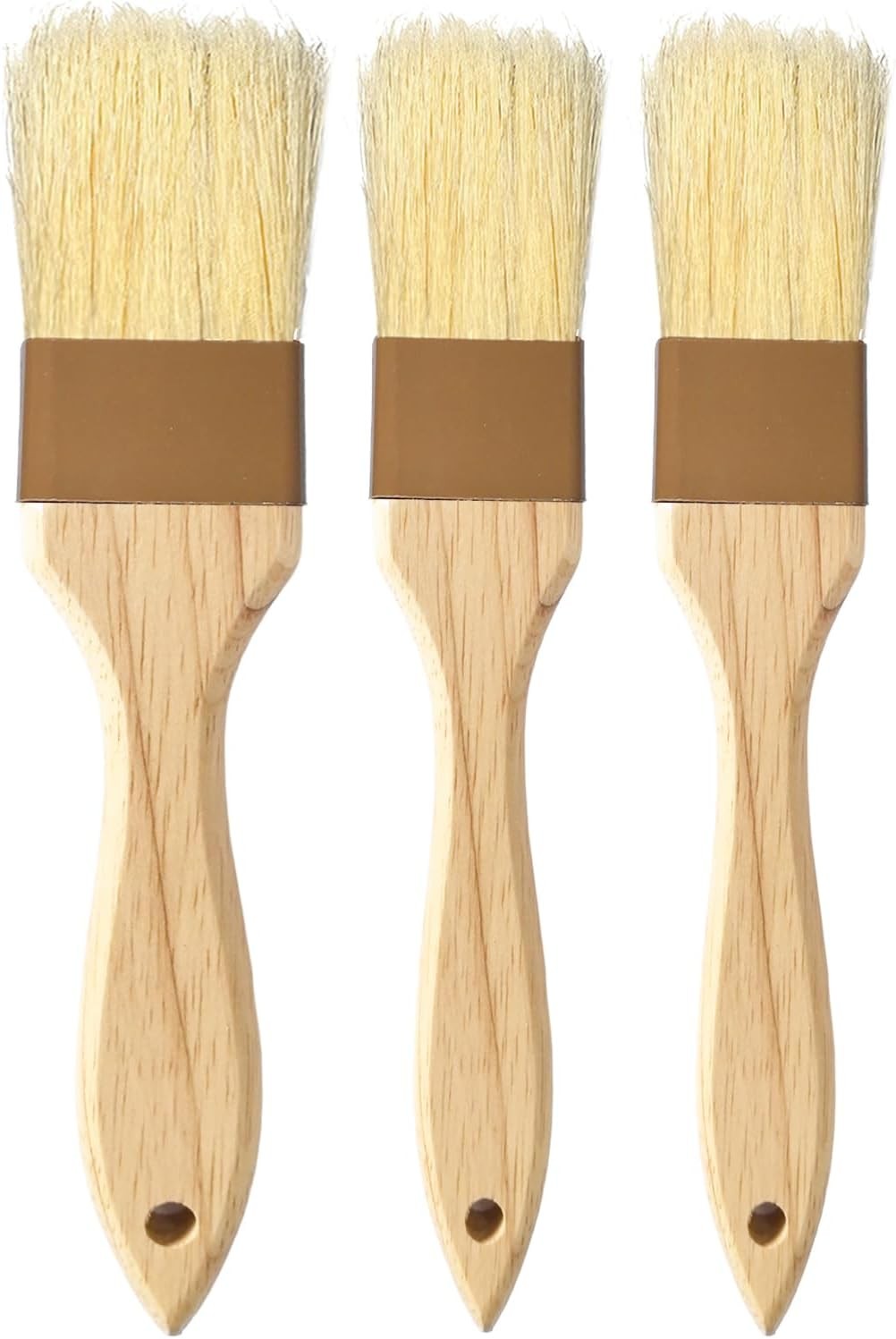 Pastry Basting Brush Natural Bristle -  Wooden Handle, Heat