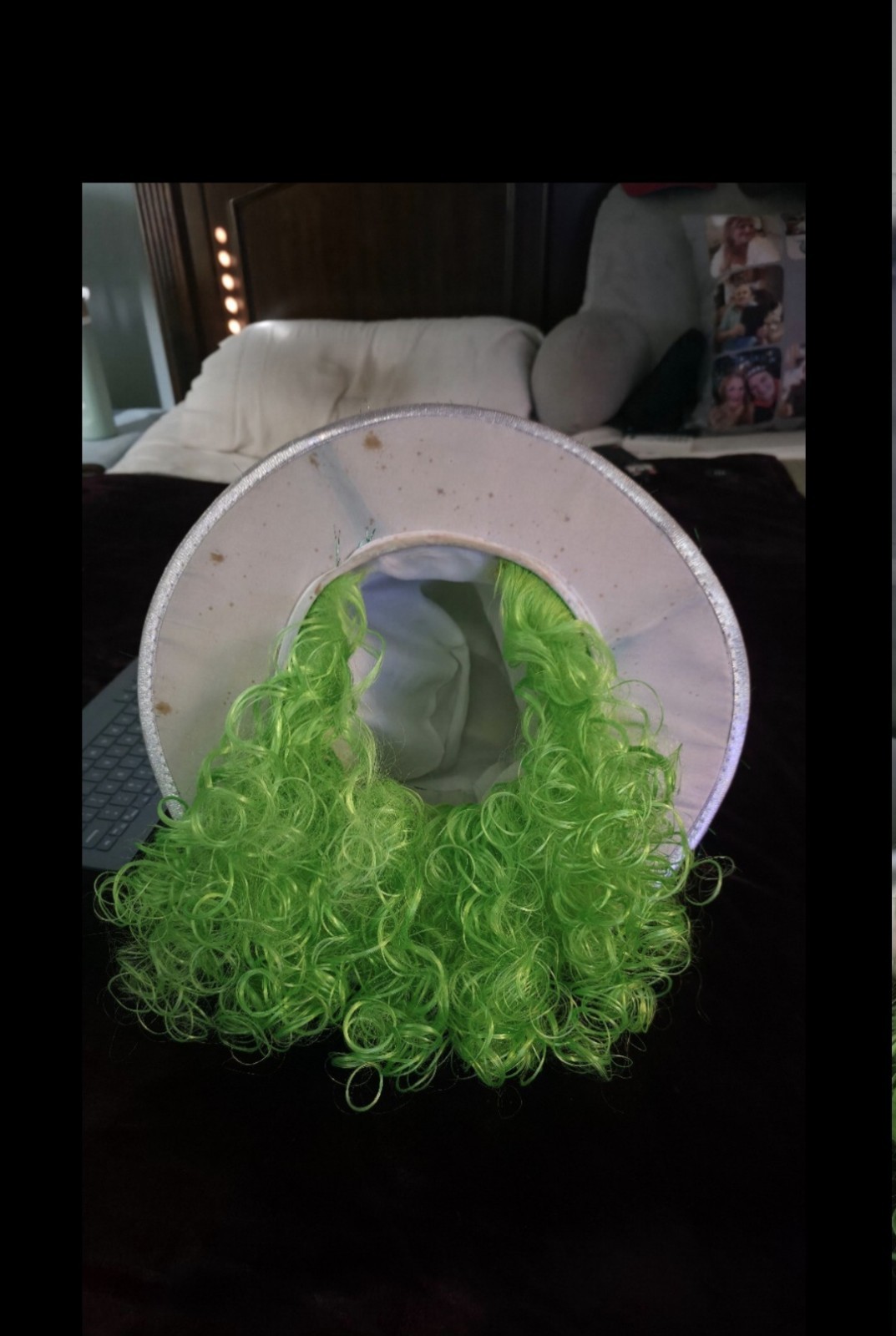 St. Patrick's Day Tinsel Top Hat With Curly Wig