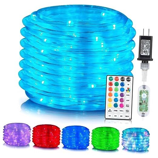 66ft 200 LED Rope Lights Outdoor, Waterproof 16 Colors 16 Color Changing 66FT