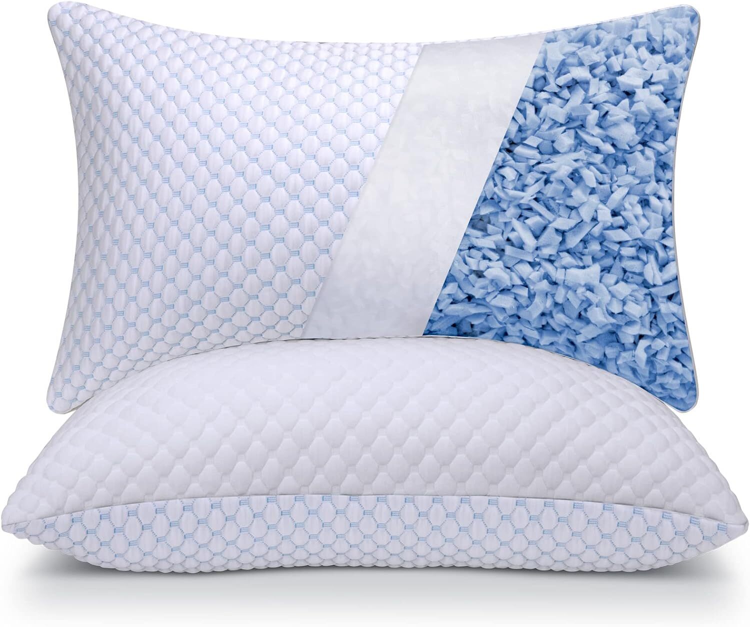 Compressed Memory Foam Pillow King 2-Pack, Sleep Cooling Pillow 2-Pack