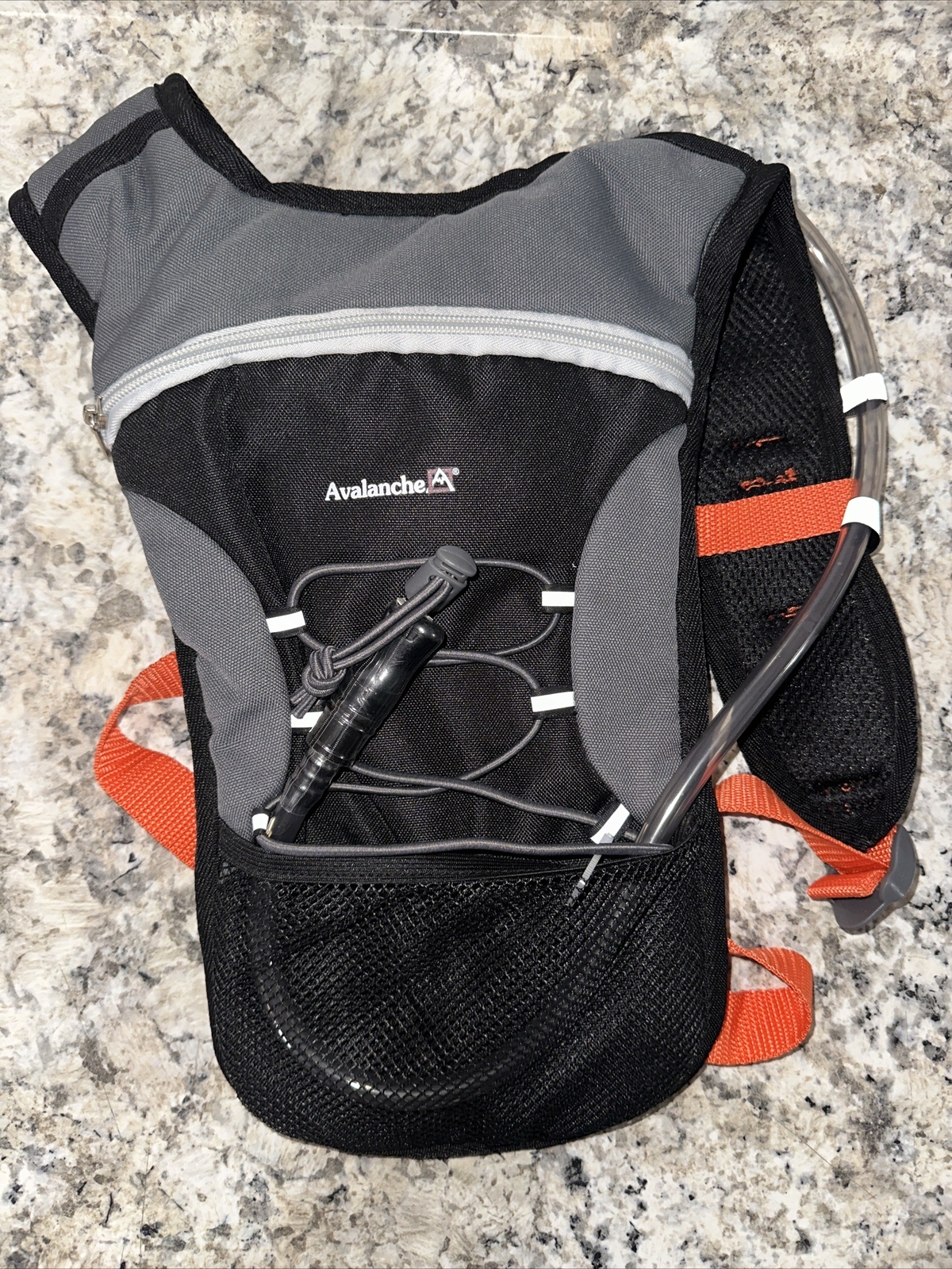 Avalanche Pioneer Hydration Back Pack Hiking Cycling Black Orange Gray 34 Oz