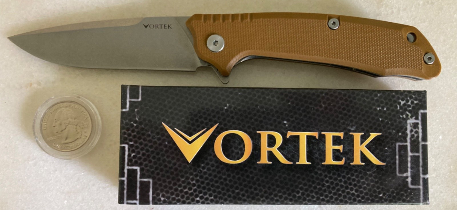 NEW EDC VORTEX ROVER FLIPPER POCKET KNIFE 3.5” PLAIN DROP POINT BLADE NIB CLIP