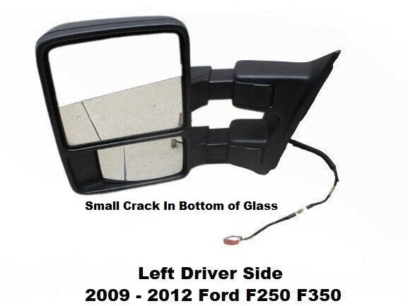1448321 09 to 12 Ford F250 Front Left Driver Heated Door Dual Arm Tow Mirror