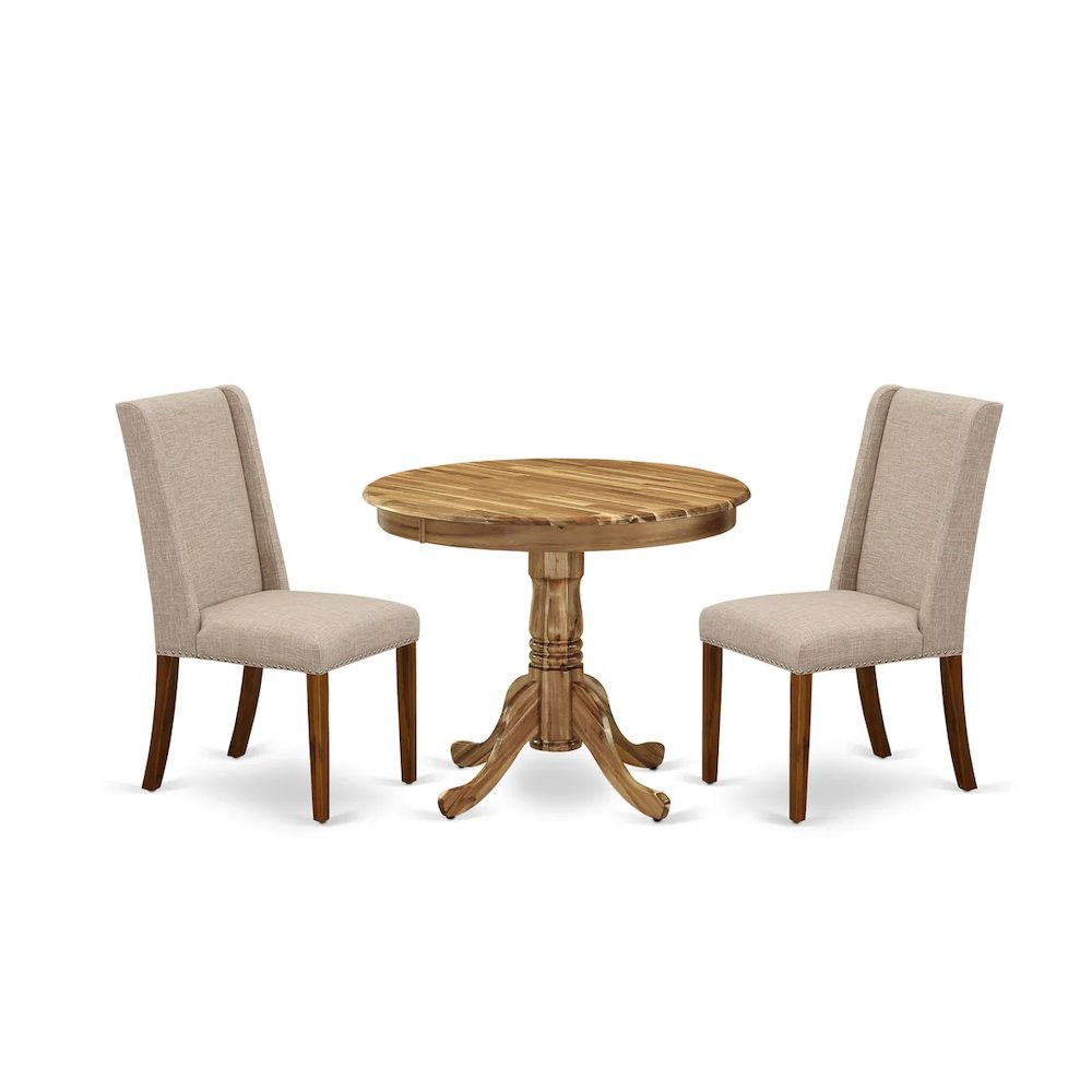 3 Piece Kitchen Table Set Contains a Round Dining Room Table with Pedestal...