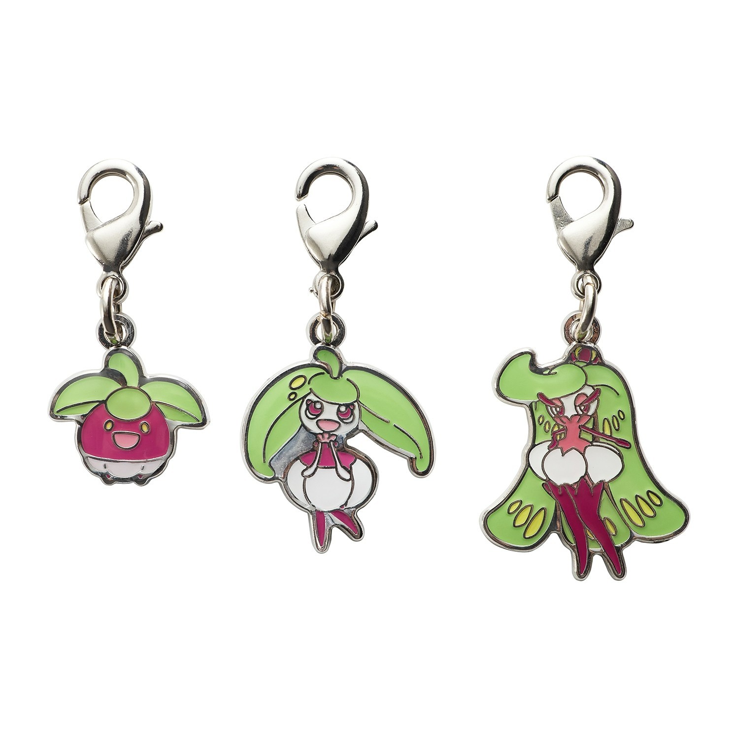 Pokemon Center National Zukan Metal Charm 761 762 763 Bounsweet Steenee Alola