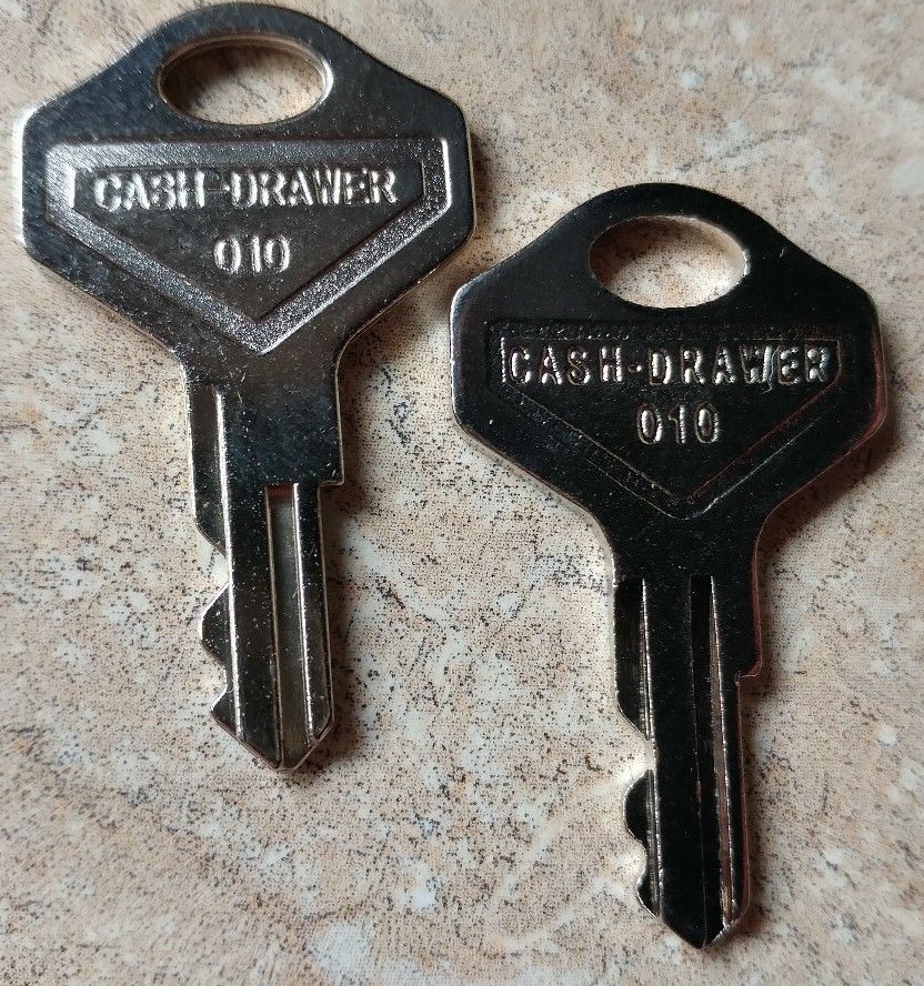 Pair 010 POS Cash Drawer Keys Compatible with Star CD5 & SMD2 010R 010L Locks