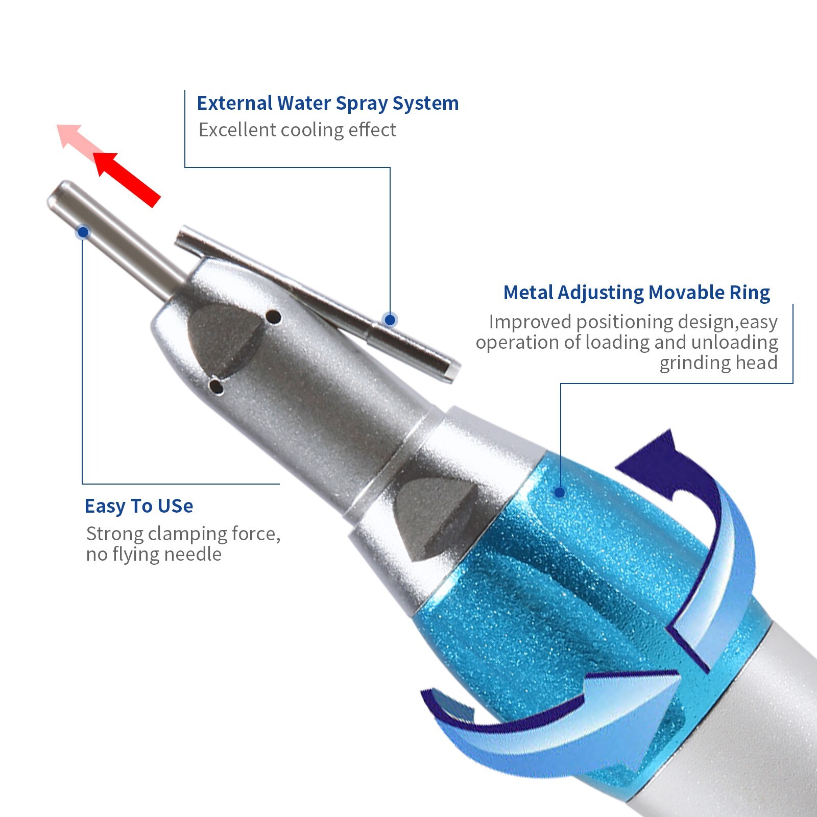 Surgical Dental Straight Handpiece 1:1 NoseCone External Irrigation Low Speed OR