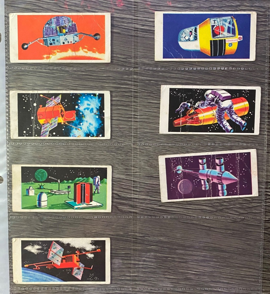 OUTER SPACE: 1969 LYON MAID "INTO THE UNKNOWN" CARDS= LOT OF 7 DIFFERENT CARDS