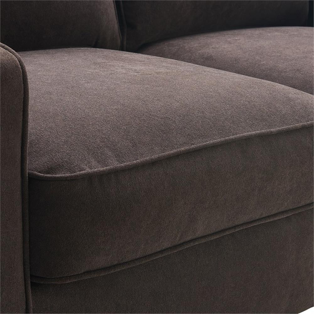 Pemberly Row Modern / Contemporary Palisades 61" Loveseat in Dark Brown