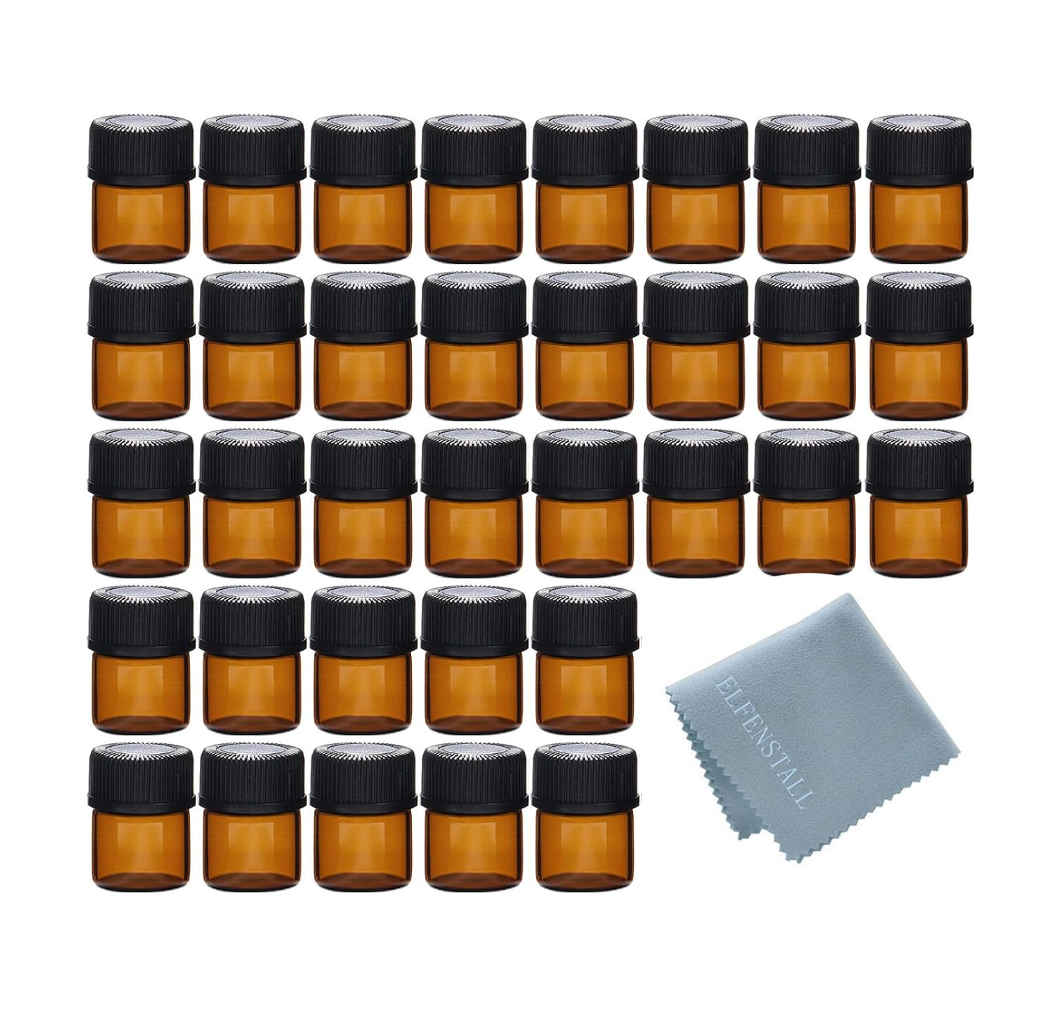 - 50pcs 1ml (1/4 Dram) Amber Mini Glass Bottle 1cc Amber Sample Vial Small Essen