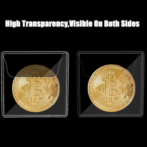 150Pcs Single Pocket Coin Flips Clear Coin Collector Protectors Rectangular