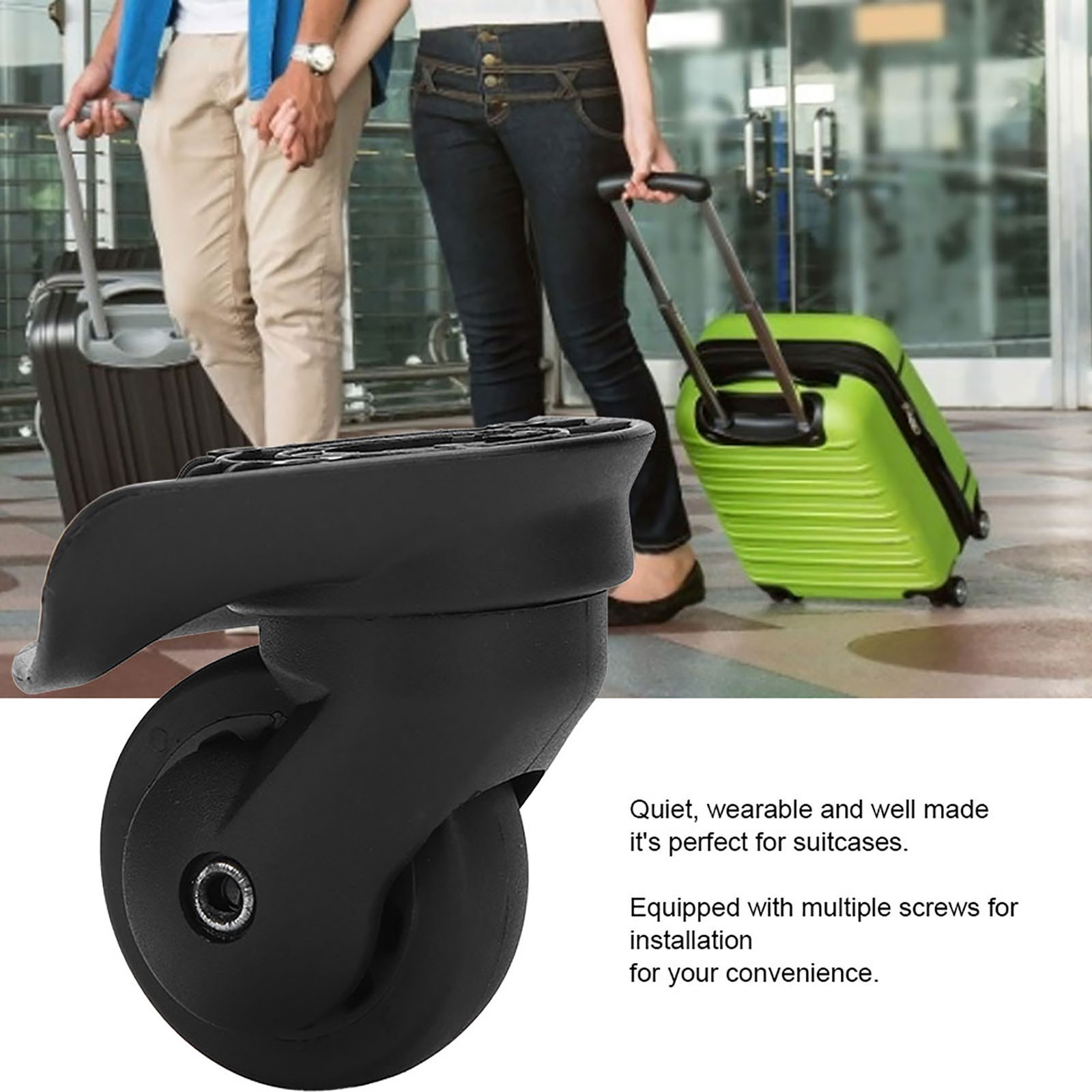 2 Pcs A52 Single Row Wheel Suitcase Luggage Replacement Universal FA