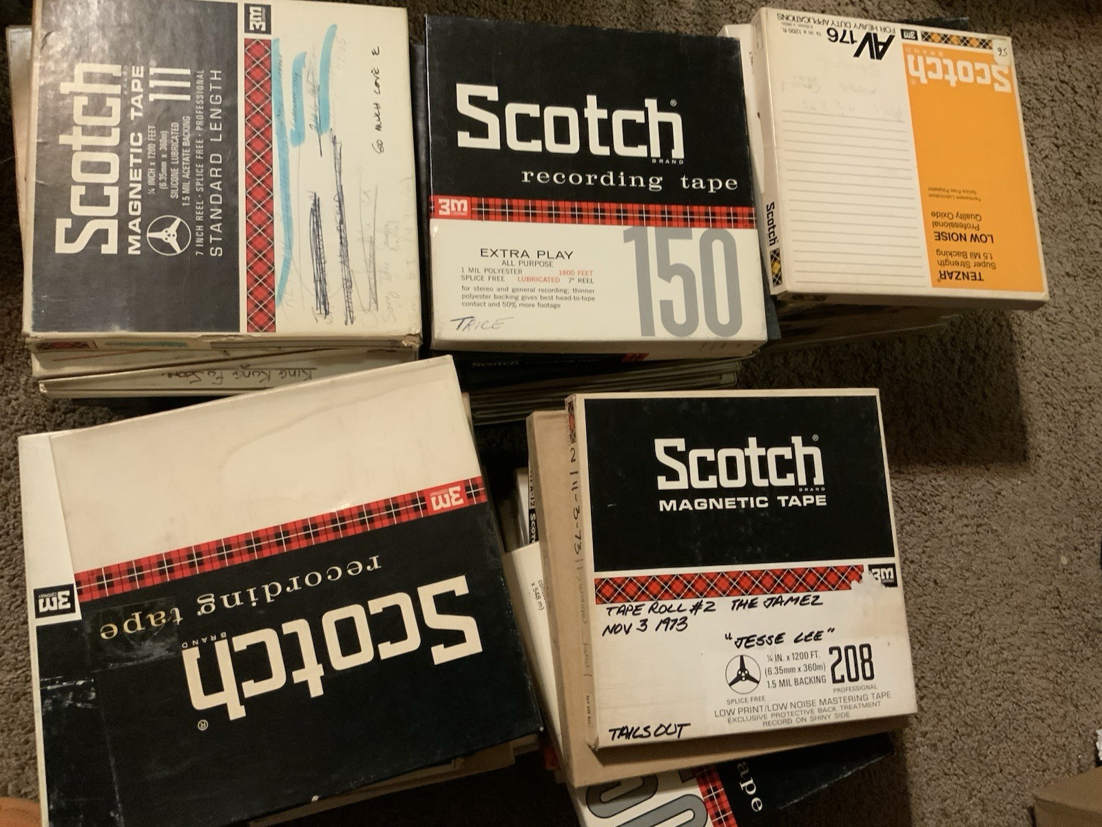 50 Scotch 201 RB-7 150 175 Reel to Reel Tape Lot Mastering Tape ? Estate Find