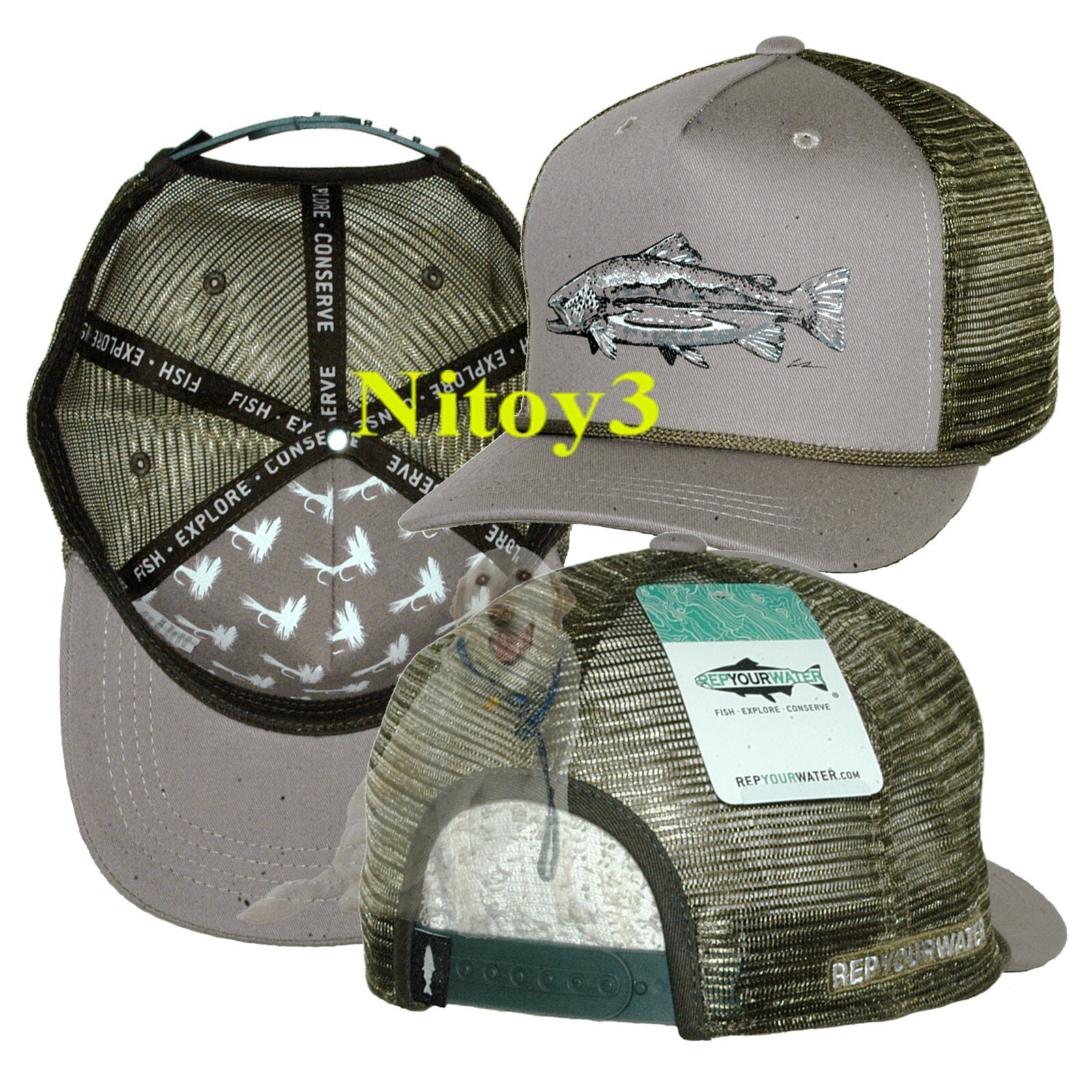 RepYourWater Spring Creek High Profile Trucker Baseball Cap-Hat Men Size Adjust