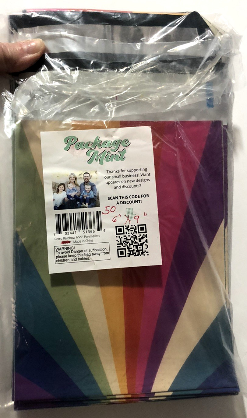 Poly Mailers 6x9” Multi Color 50 Count