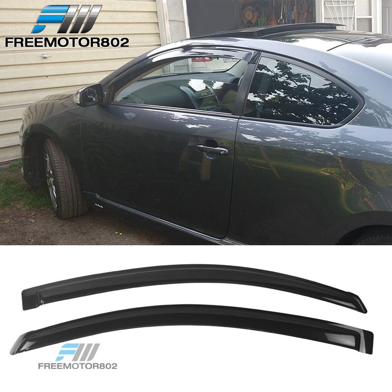 Fits 05-10 Scion TC Slim Style Window Visors Rain Sun Guard Acrylic 2 Pieces Set
