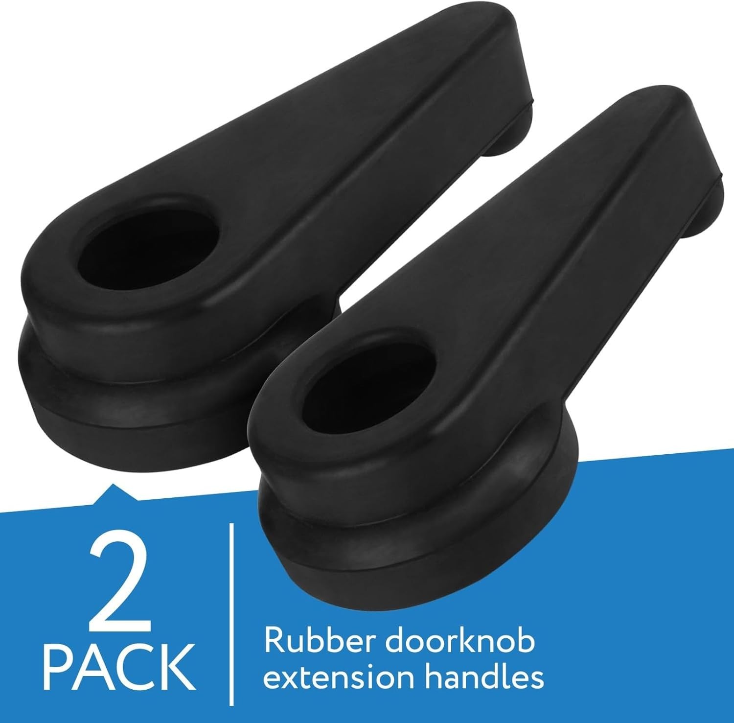 Door Handle Extension Kit, Two-Piece Set - Soft Black Rubber Material