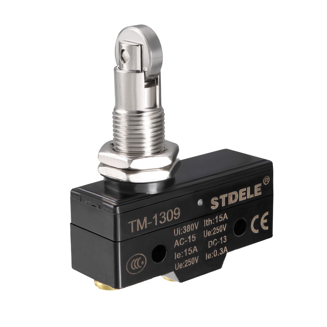 TM-1309 SPDT 1NO+1NC Panel Mount Roller Plunger Micro Switch, Screw Terminals
