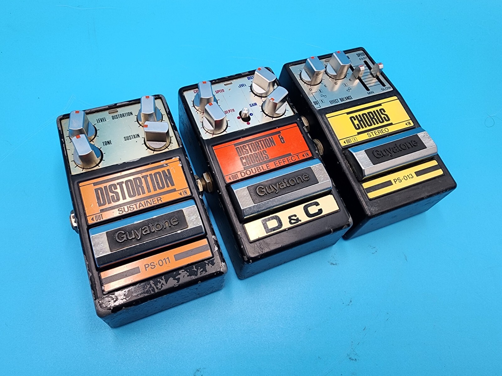Rare Guyatone Guitar Effect Pedal Bundle PS 011 013 017 Lot Japan Distortion