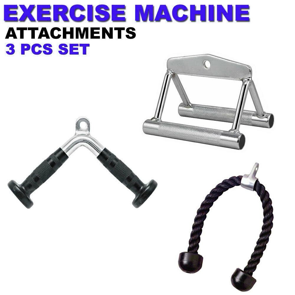 Home Gym Attachments Tricep Rope Lat Bar PressDown Cable Machine Curl Pulldown