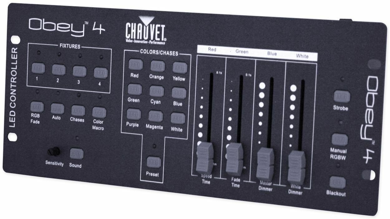 Chauvet Obey 4 Channel Wireless DMX-512 Light Controller+Receiver+Transmitter