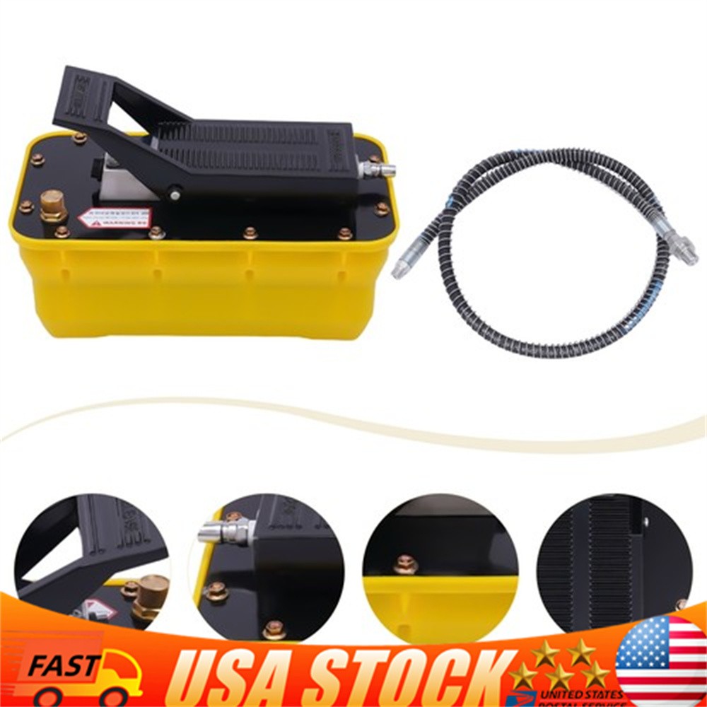 For Auto Body Frame Machine 10000PSI Air Hydraulic Foot Pedal Jack Pump+Air Hose