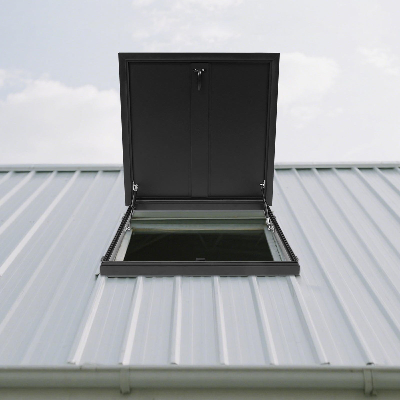 Modern Aluminum Alloy Roof Hatch Roof Security Door Roof Access Hatch Black